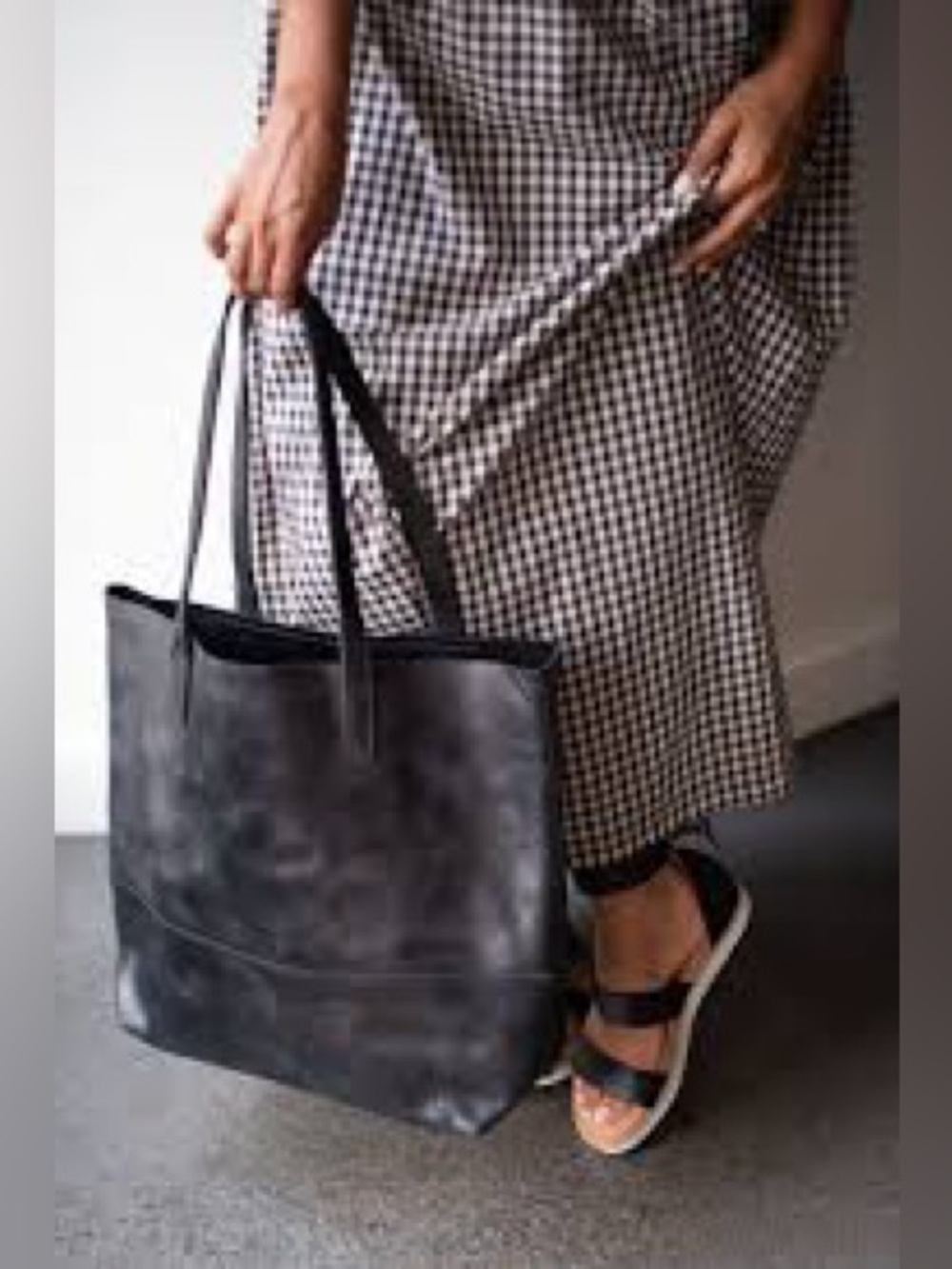Able Classic Black Leather Tote bag very good condition - Picture 2 of 15